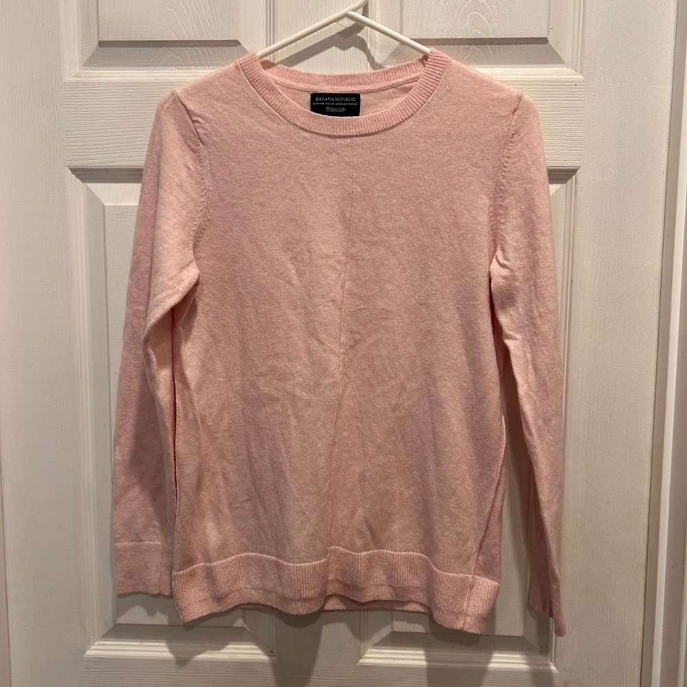 Banana‎ Republic Women's Large Sweater Pink Italian Superloft Yarn Filpucci Wool